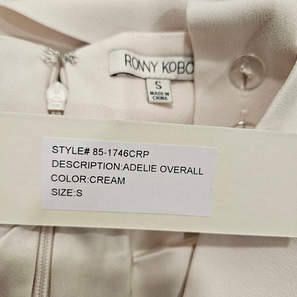 Rony Kobo Adelie Overall Jumpsuit Ivory Sz S - Picture 3 of 10